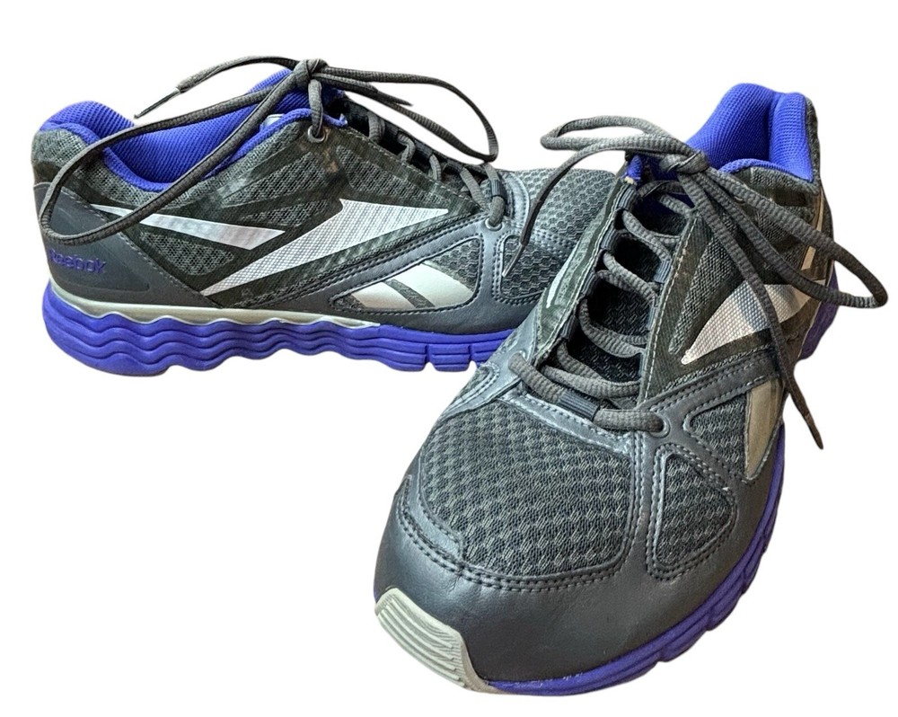 Reebok Women’s Size 10 Gray Silver Purple Running Athletic Sneakers Shoes
