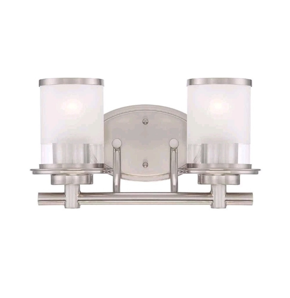 Hampton Bay Truitt 2-Light Brushed Nickel Vanity Light