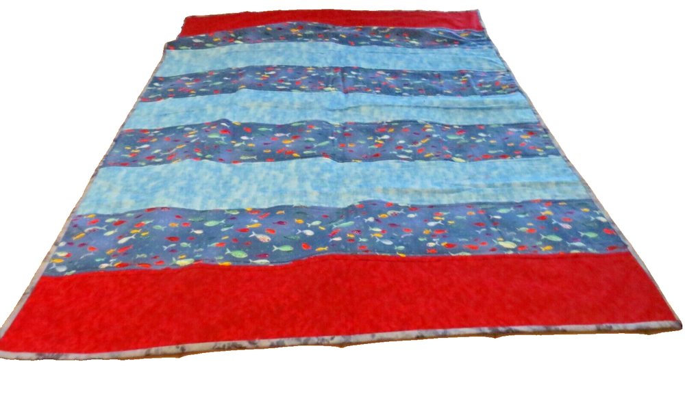 Blue and Red Fish Quilt 39
