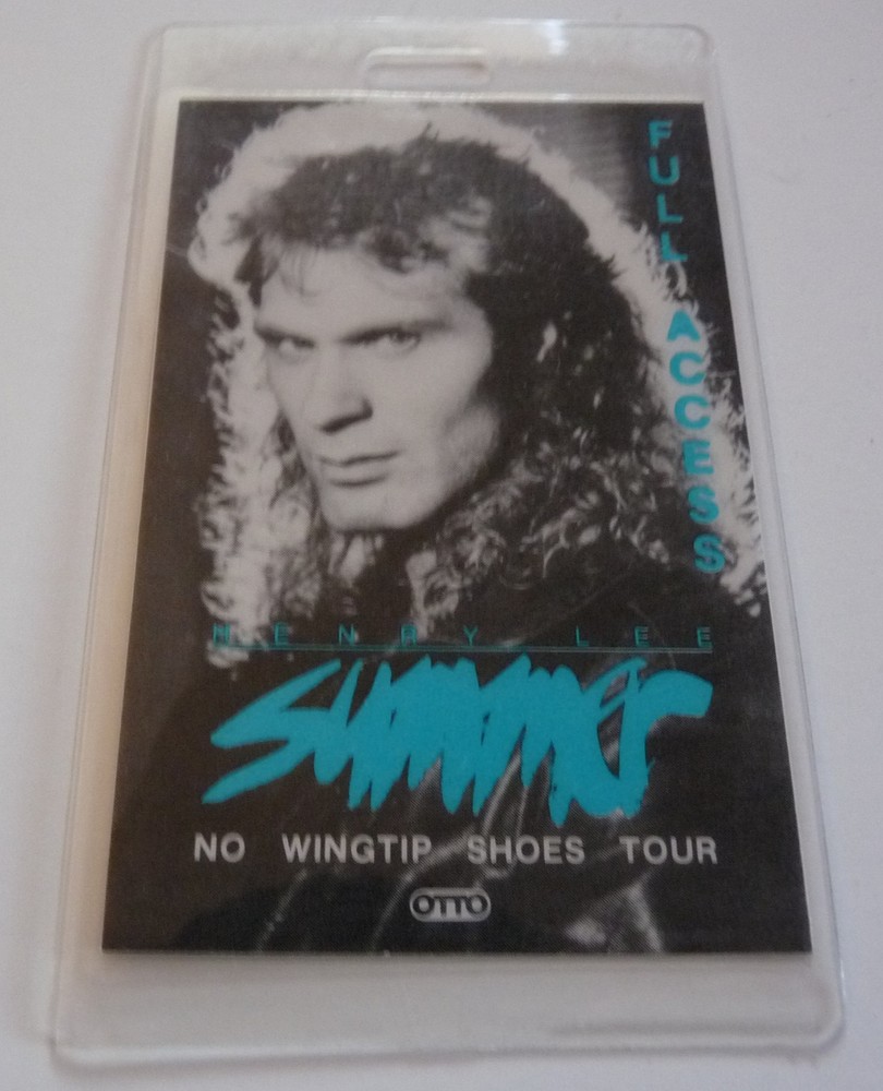Henry Lee Summer No Wingtip Shoes 1988 AA Concert Tour VIP Backstage Pass D1