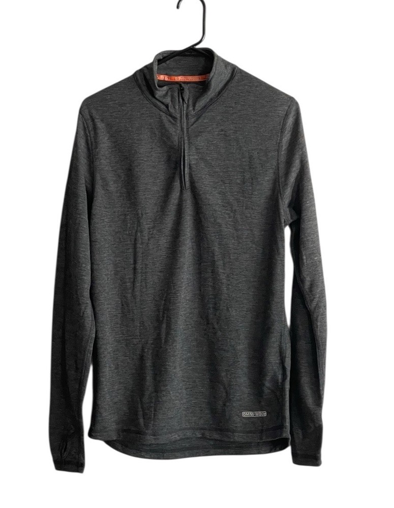 Omni Wool Sweater Men's size Medium Pullover 1/4 Zip Wool Blend Long Sleeve Gray