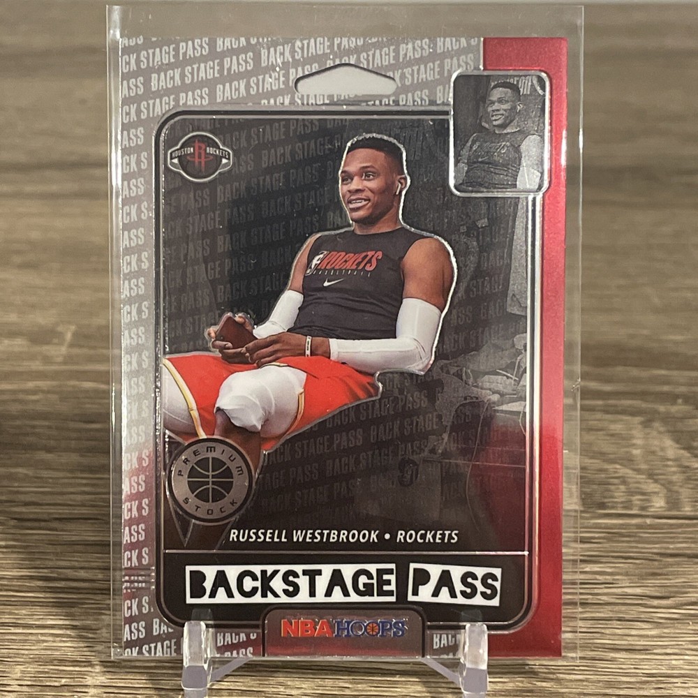 Russell Westbrook 2019-20 NBA Hoops Premium Stock Backstage Pass Prizm #5 Rocket