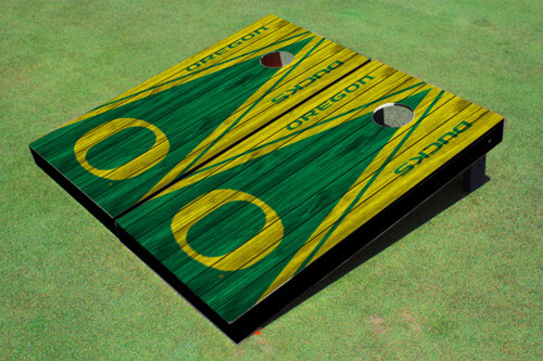 University of Oregon Hunter and Yellow Matching Wood Look Triangle Cornhole Boar