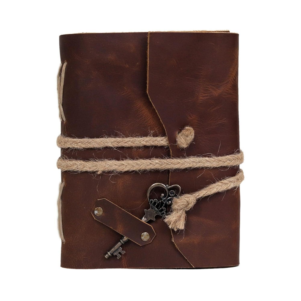 Handmade Vintage Brown Leather Travel Journal - 7