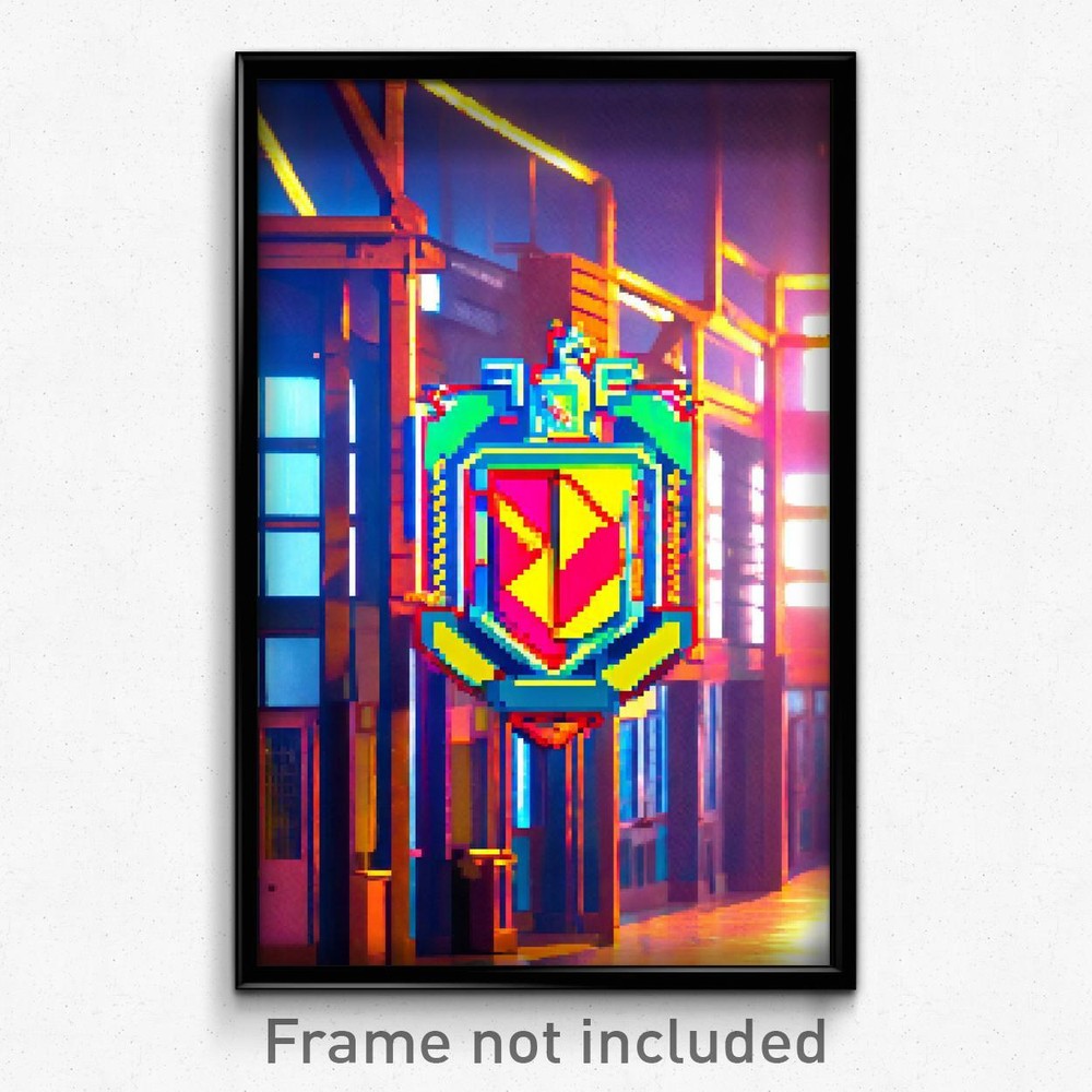 Pixel Art Poster - Little High School (8 Bit Psychedelic Video Game Print)