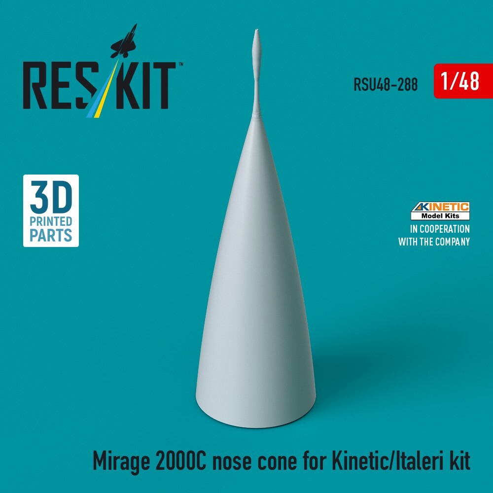 Mirage 2000C nose cone for Kinetic/Italeri (3D Printed) 1:48 ResKit RSU48-0288