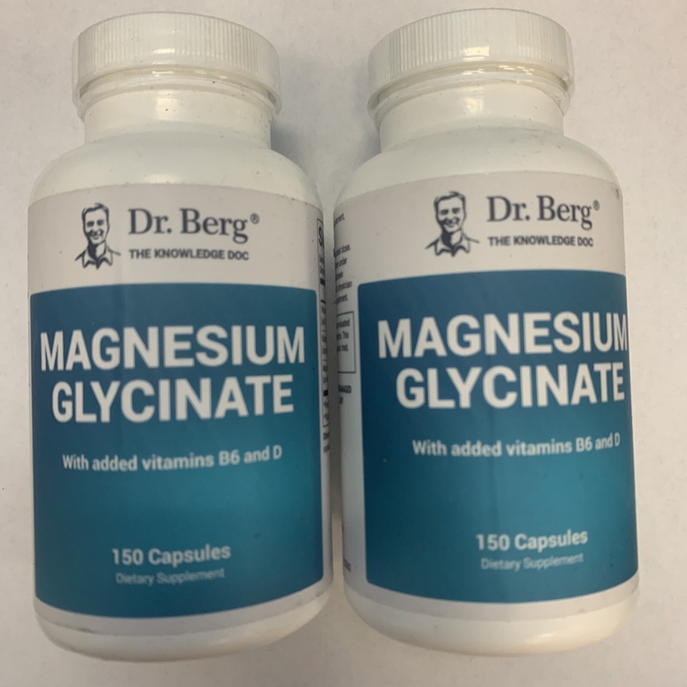 Dr. Berg глицинат магния 400 мг с витаминами B6 и D, лот из 2