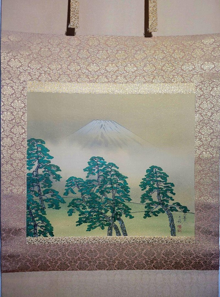 Bunbe Gorin Matsubayashi Fuji Hanging Scroll With Box Calligraphy Painting Antiq