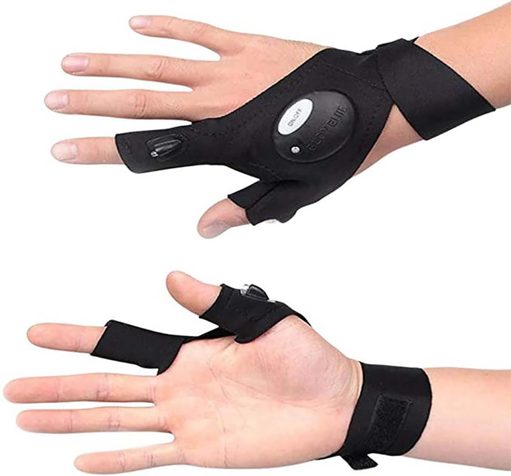 LED Flashlight Gloves for Men - Cool Camping Gadget Tech Gift for Birthdays