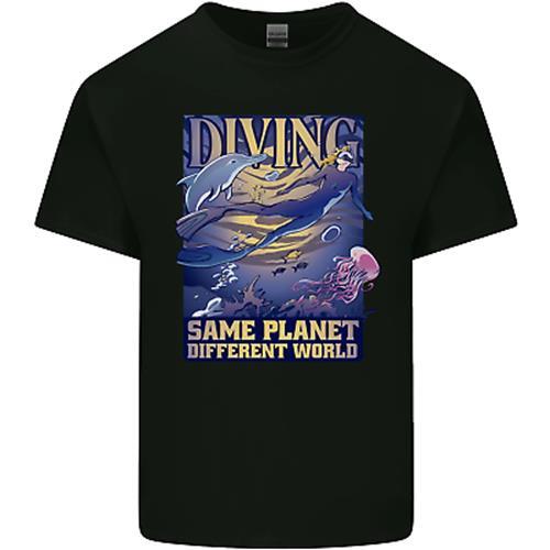 Diver Same Planet Different World Mens Cotton T-Shirt Tee Top