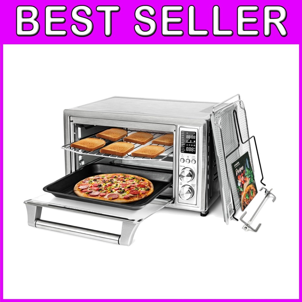 12-in-1 Air Fryer Toaster Oven - 32QT Stainless Steel with Automatic Shut-Off