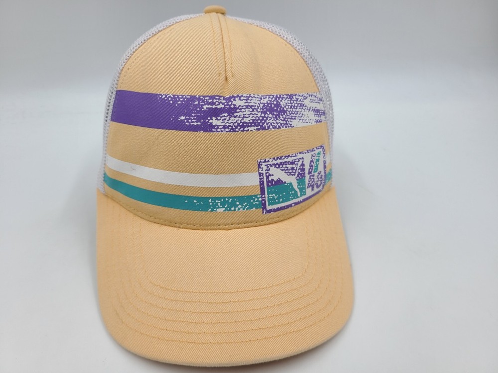 Women Puma Mesh Trucker Snapback Hat Cap Baseball Soccer Outdoors Orange White