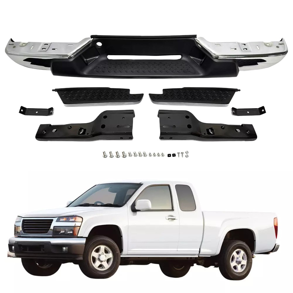 GM1103145 For 2008-2012 Chevy Colorado GMC Canyon Pickup Rear Step Bumper Chrome