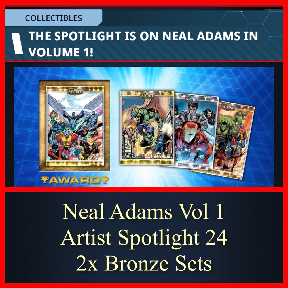 NEAL ADAMS VOLUME 1 ARTIST SPOTLIGHT 24-TWO RARE SETS OF 4-TOPPS MARVEL COLLECT