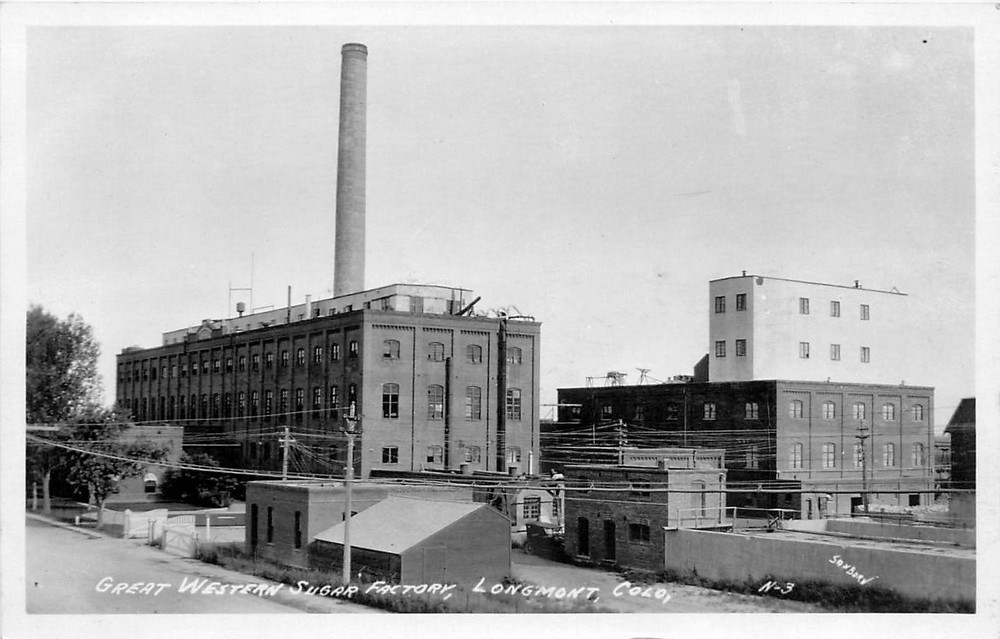 1920 Longmont Colorado Great Western Sugar Factory Sanborn RPPC Postcard 25-7188