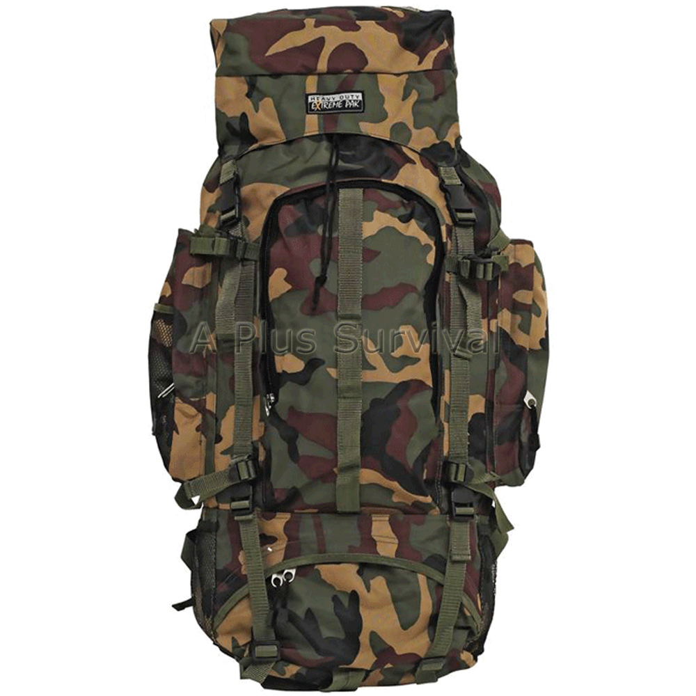 Camouflage Waterproof Hiking Backpack with Survival Gear