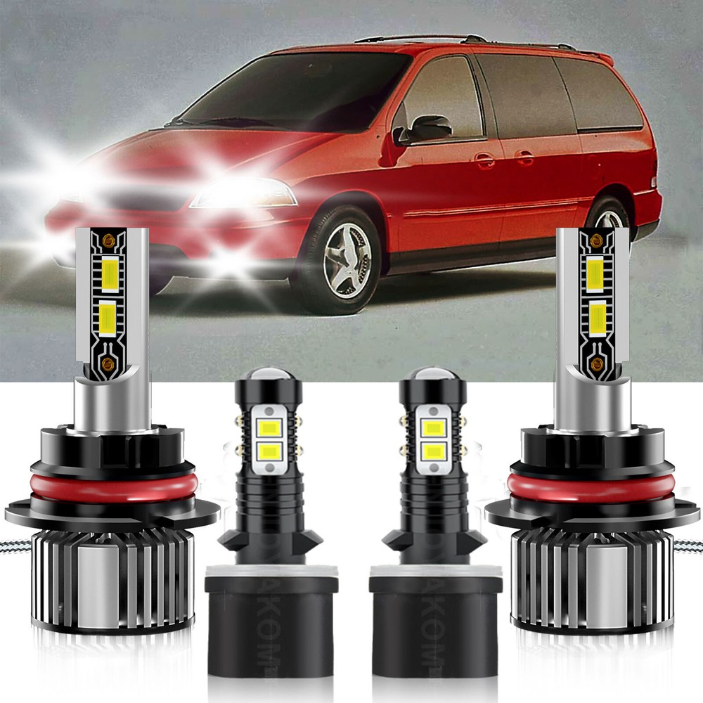 Ford Windstar 1995-2003 LED Headlight & Fog Light Combo White Bulbs Hi/Low Beam