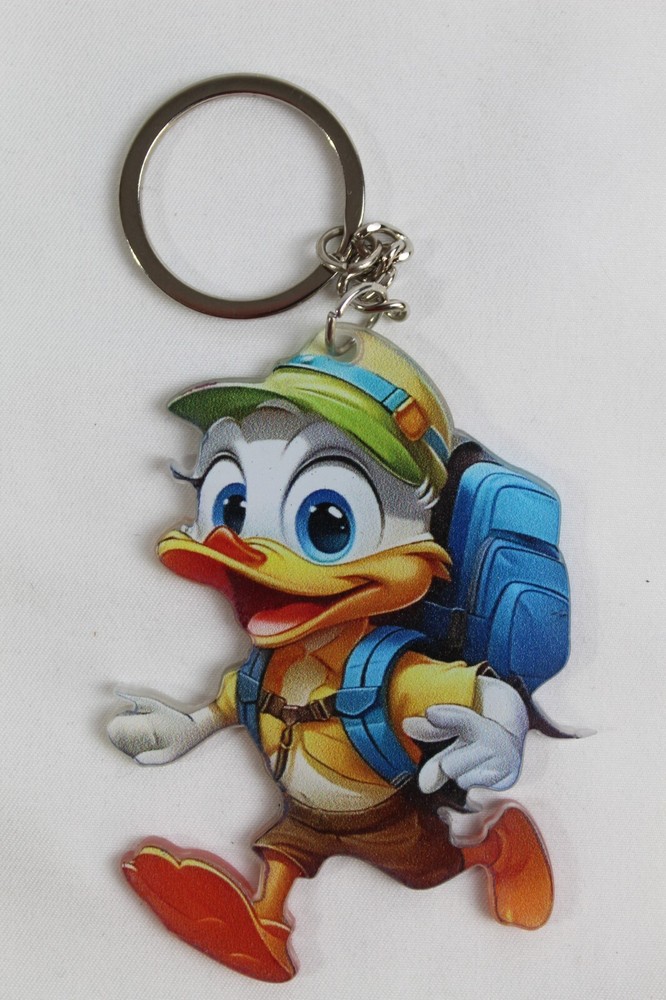 Adventure Duck 2D Acrylic Keychain for Bags & Keys  