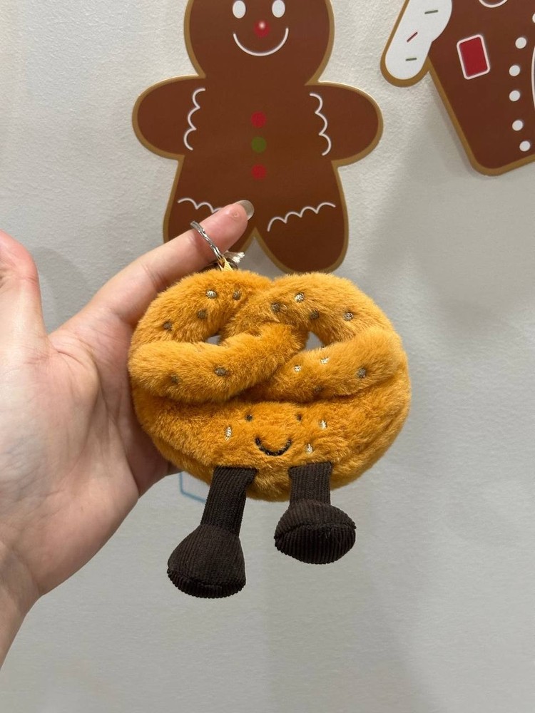 Jellycat Amuseable Pretzel Bag Charm Plush Keychain Cute Gift NWT Christmas Sale-image