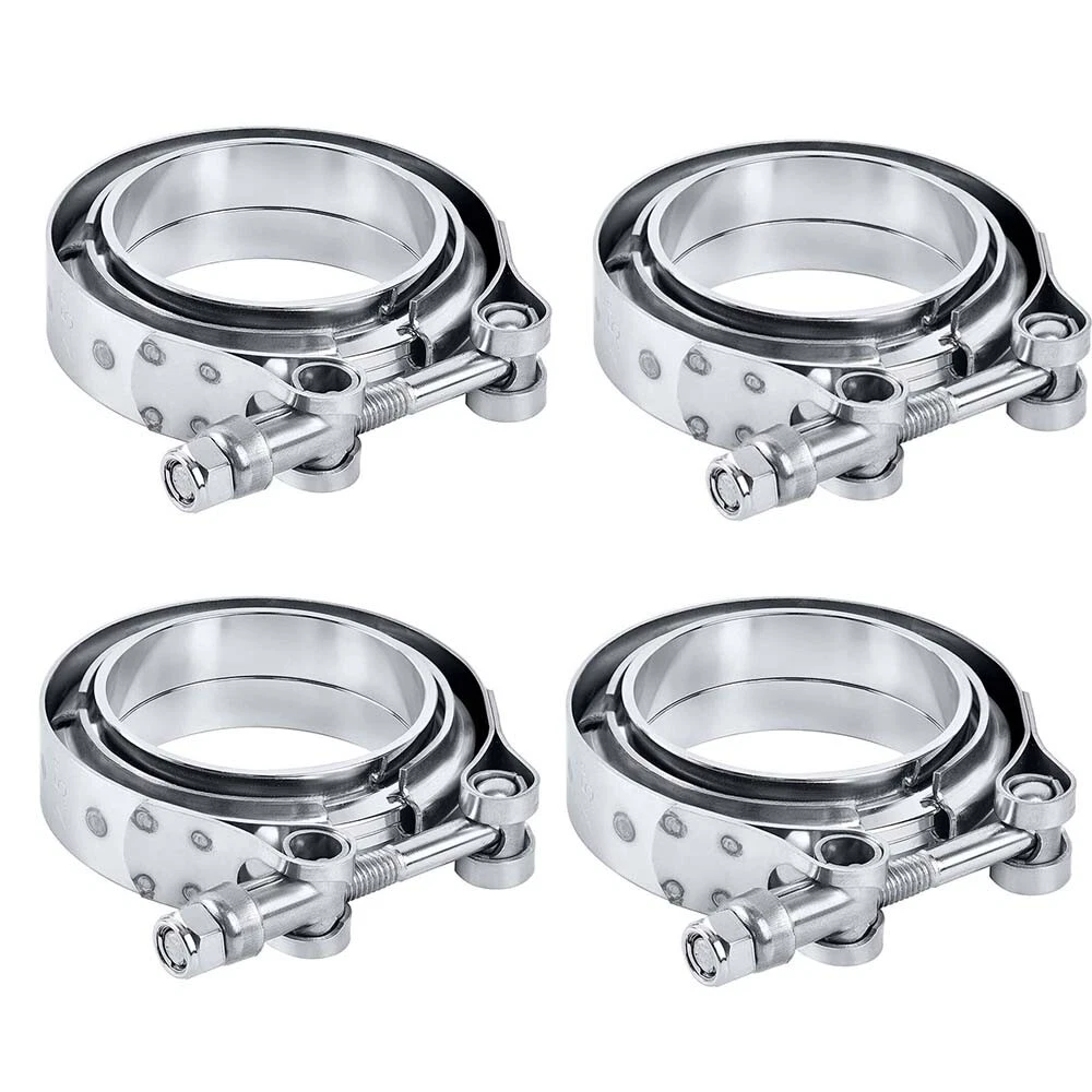4PCS 3.5 Inch Steel V-Band Clamp Kit Male Female Turbo Exhaust Vband