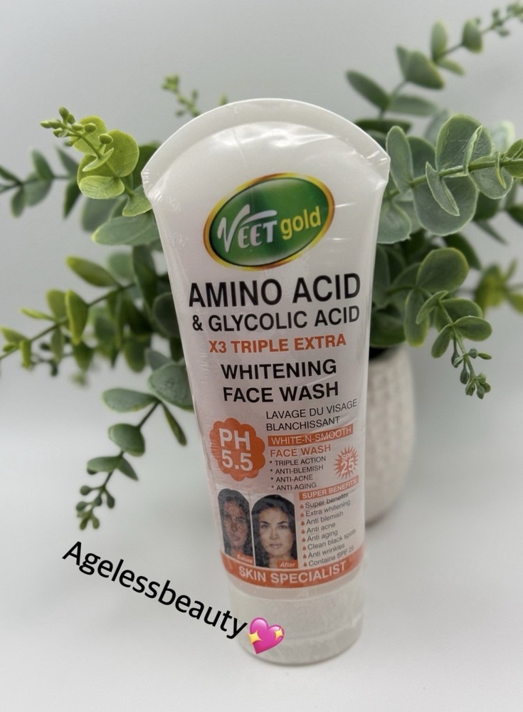 Veet Gold Amino & Glycolic Acid Face Foam Wash X3 Extra 💯 200g