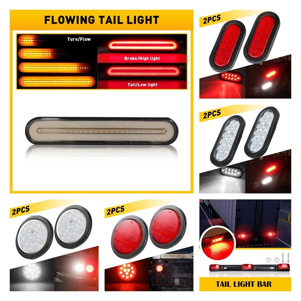 Red/White/Amber LED ID Bar Light Truck Boat Trailer Marker Clearance Lights ABS