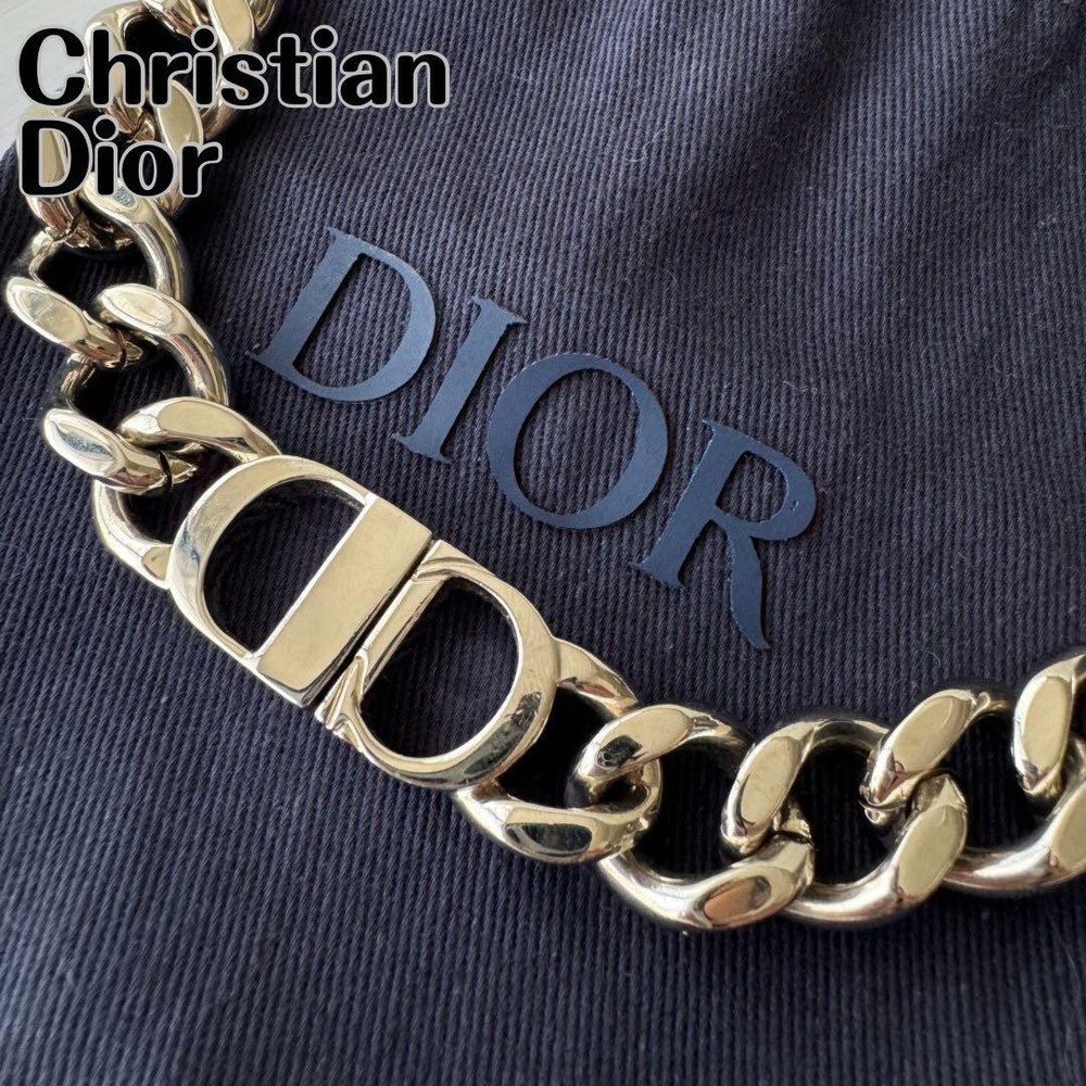 Christian Dior Cd Icon Chain Necklace Silver
