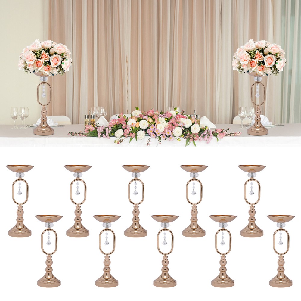 10 Gold Wedding Centerpieces Flower Vase Candle Holder Table Retro Home Decor US