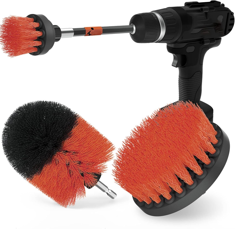 Extended Long Drill Brush Power Scrubber Set for All-Purpose Cleaning