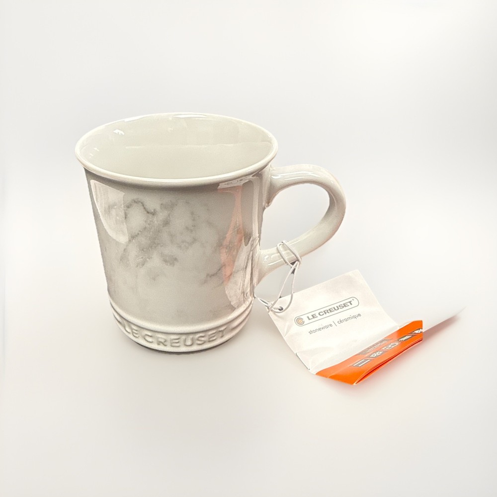 Le Creuset Stoneware Vancouver Coffee Mug 14oz / 400ml ~ MARBLE WHITE, BRAND NEW