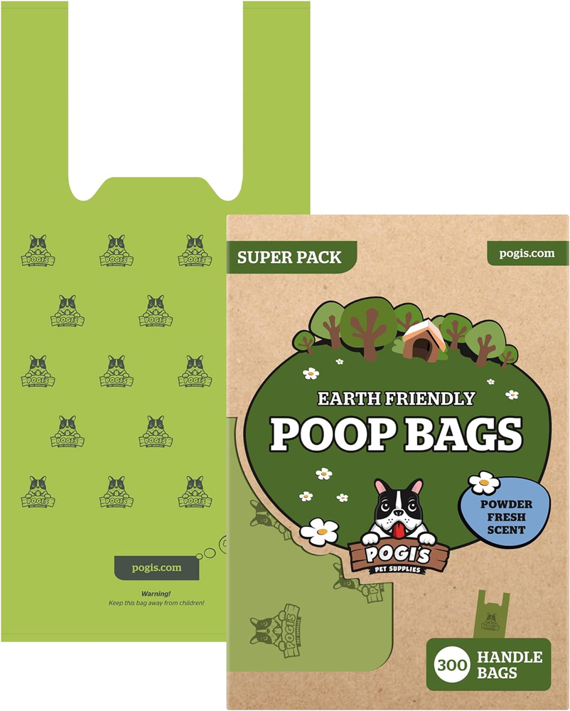 Pogi's Dog Poop Bags with Easy-Tie Handles - 300 Doggy Leak-Proof, Ultra Thick,