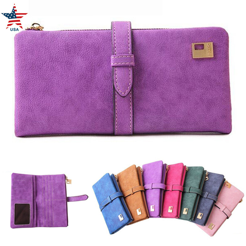 Women's Soft PU Leather Wallet Clutch Credit Card Holder Long Purse Handbag Gift