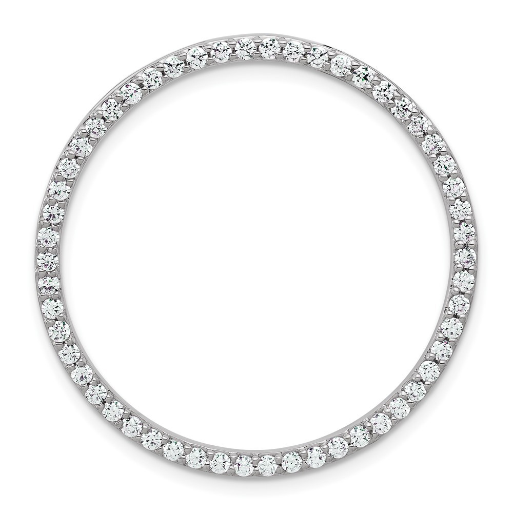 14k White Gold 1 carat Lab Grown Diamond Complete Circle Chain Slide Pendant