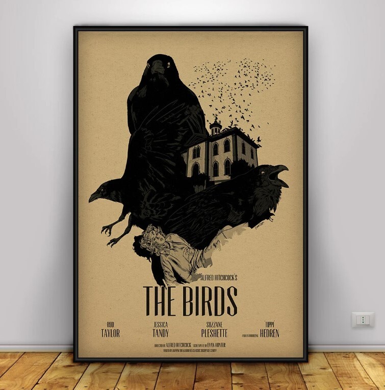 The Birds Poster | Wall Art | Wall Prints | Home Decor | Kraft Paper Print 3
