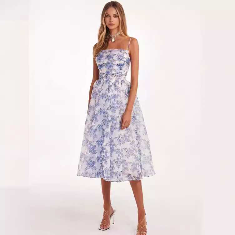 Organza Hydrangea spaghetti strap midi dress- $49.99! Limited Time!($399 value)-image