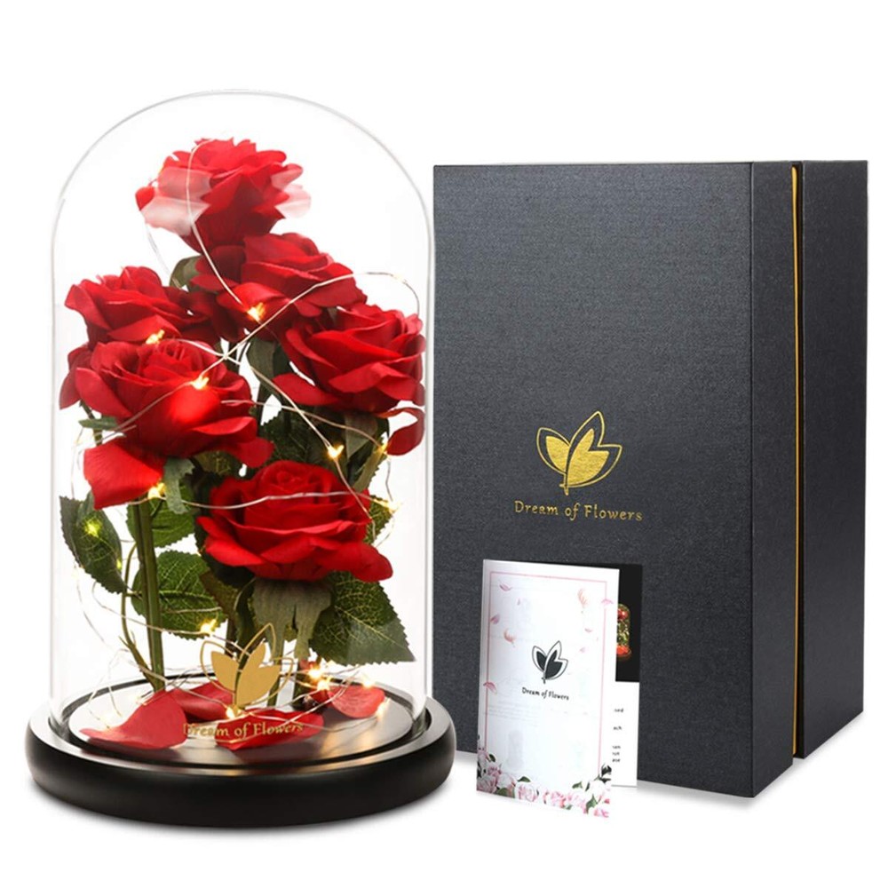 Valentine's Day Gift for Her - Beauty and the Beast Silk Rose Flower