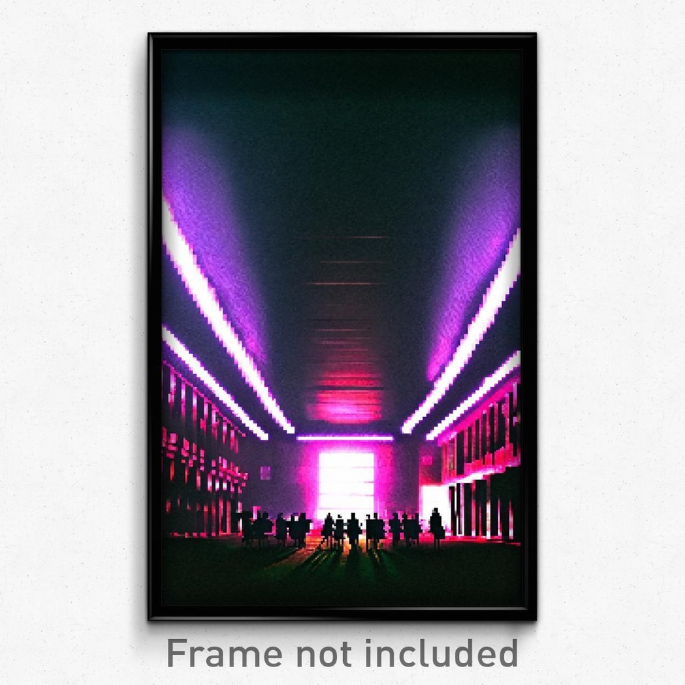 Pixel Art Poster - Dark High School (8 Bit Psychedelic Trippy Video Game Print)