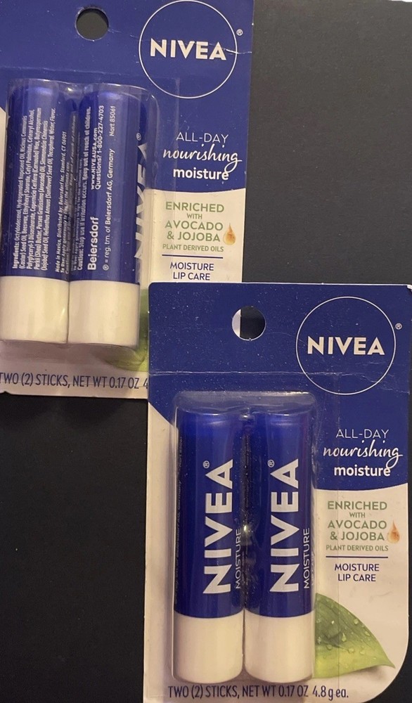 NIVEA Avocado & Jojoba Lip Balm Stick 0.17 Oz 2-Pack Free Shipping