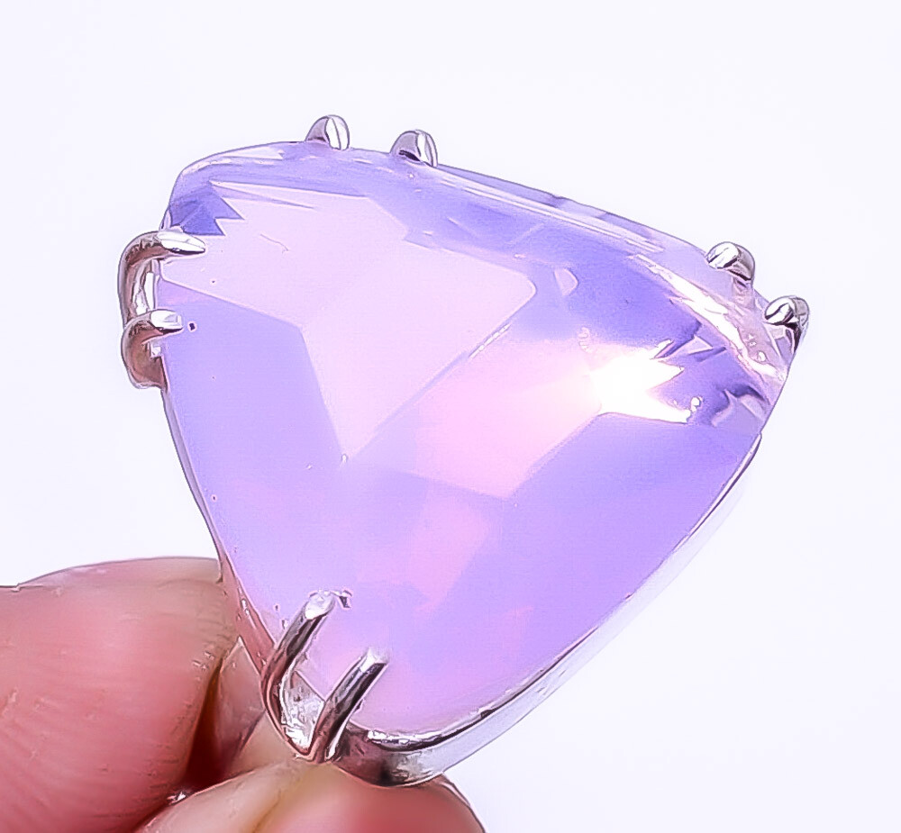 Pink Milky Opal 925 Sterling Silver Ring Size Adjustable (694) Valentine Gift
