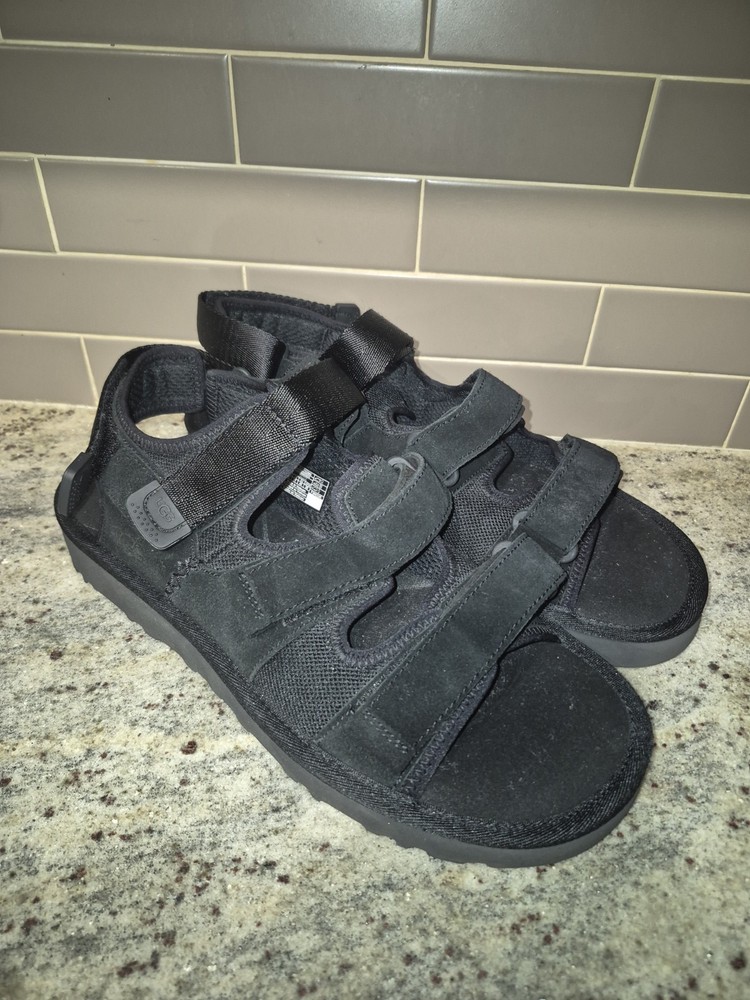 UGG Golden Coast Sandals Men’s Size 12 Black Adjustable Strap Comfort Slides