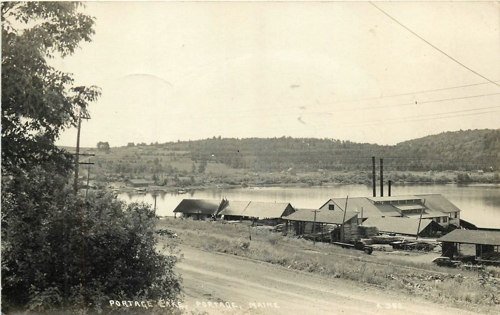 1951 Portage Maine Lumber Sawmill occupation RPPC Postcard 25-2354