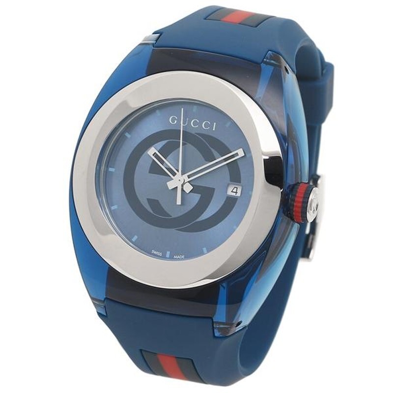 Gucci Sync XXL Men's Blue Dial Rubber Strap Quartz Watch - YA137104 ($680 MSRP)