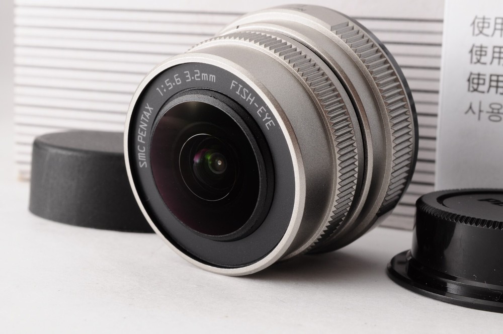 MINT In Box Pentax 03 FISH EYE 3.2mm f/5.6 Silver Lens for Q Mount Japan