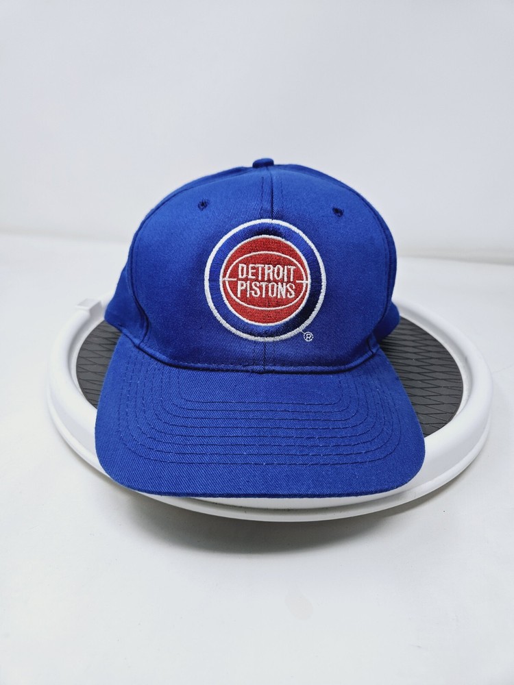 VTG 90s Detroit Pistons Embroided Blue Snapback Hat Drew Pearson FAST SHIPPING