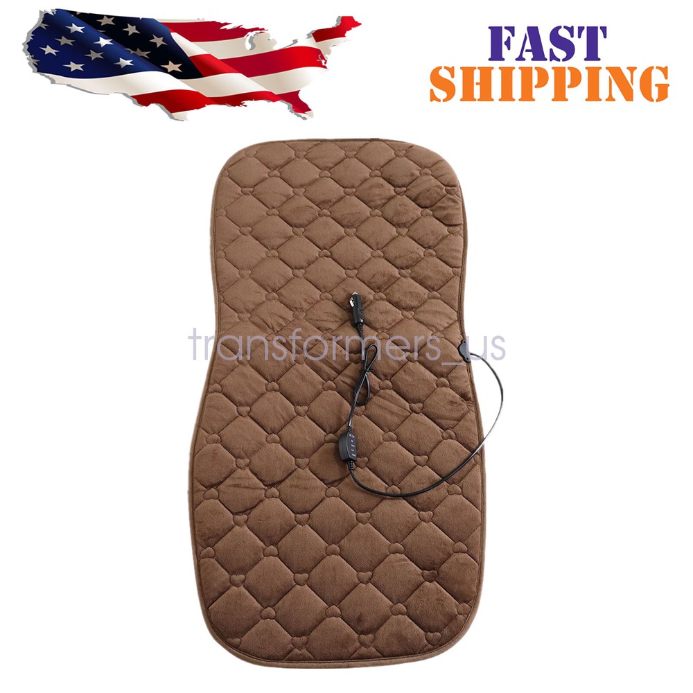 12V Universal Heated Car Seat Cushion with Switch for SUV Trucks Vans Brown US