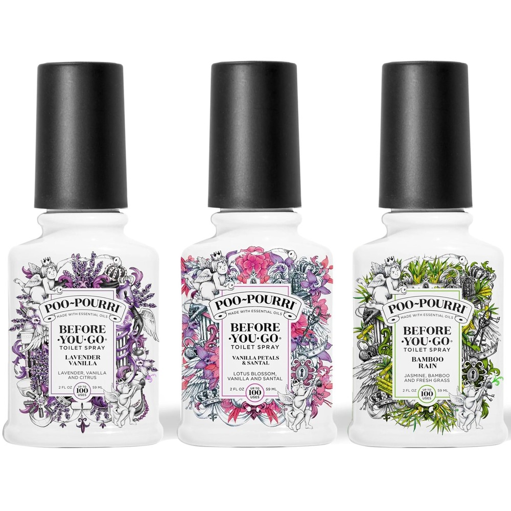 Before-You-Go Toilet Spray, Spring 2 Oz Variety Pack– Lavender Vanilla, Vanil...