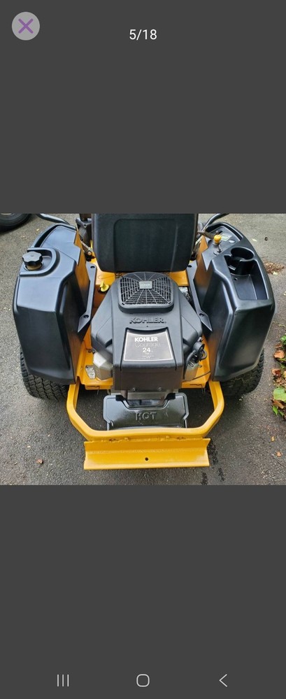Cub cadet RZT 50 zero turn lawn mower  with a 27 hp kohler motor and 390 hours