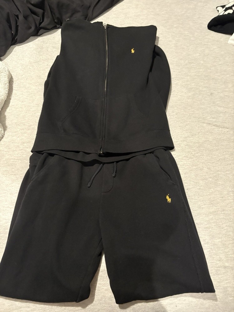 Polo Ralph Lauren Black Set. Hoodie- Kids Xl. Pants- Kids Large