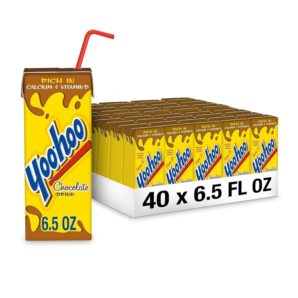 (40 Pack) Yoo-hoo Chocolate Milk Drink with Rich Calcium & Vitamin D, 6.5 Fl Oz