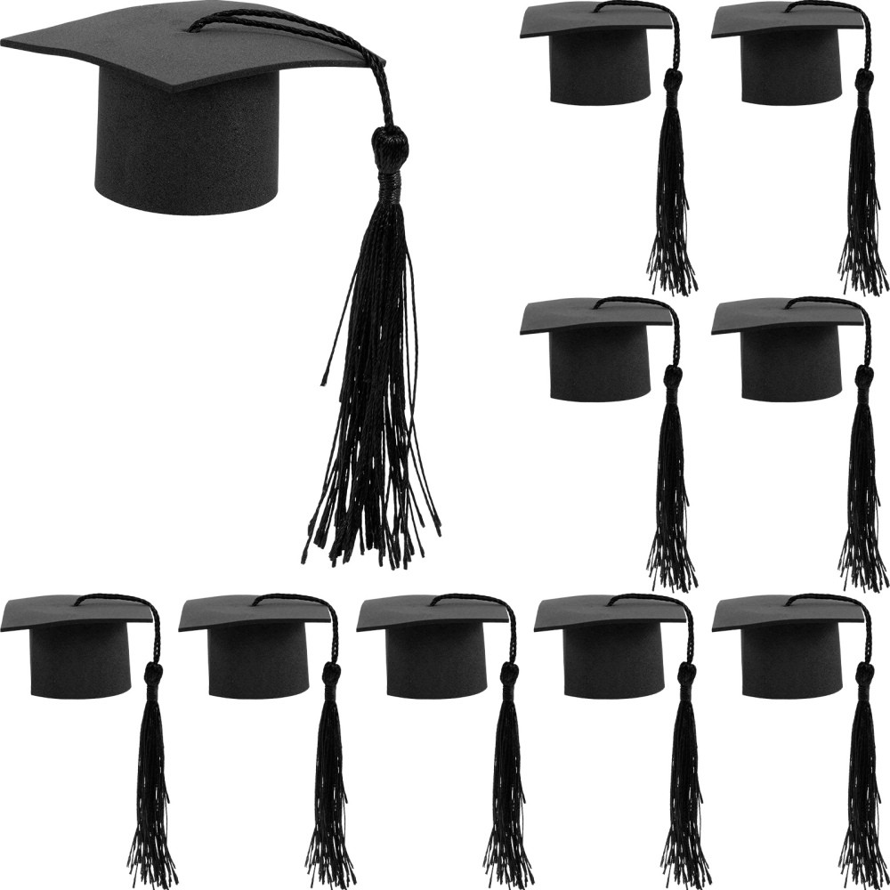 10-Piece Graduation Cake Decor Set with Mini Bachelor's Hats